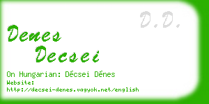 denes decsei business card