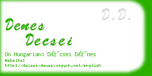 denes decsei business card